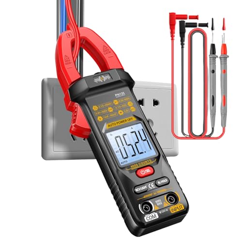 Stromzange - 4000 Counts Automatischer Messbereich Strommessgerät,Berührungslose Digital Stromzange für Elektriker Strom Spannung DC AC Elektro Haus Garage Werkstatt von Salyeeluly