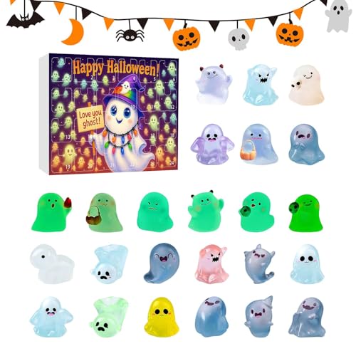 Zu Halloween Kalender | Sammelfiguren Leuchtende Mini Aus Resin - Deko Puppe Aus Harz Für Schreibtisch Und haus - Für Familie Kinder Erwachsene von Salyeeluly