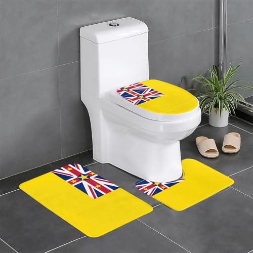3-teiliges Badteppich-Set Flagge von Niue – saugfähige Badezimmermatten, Badewannen-Duschmatten – ideal für Schminktische & Ferienhäuser 3-teiliges Badteppich-Set Flagge von Niue – saugfähige Badezimmermatten, Badewannen-Duschmatten – ideal für Schminktische & Ferienhäuser von SamLng