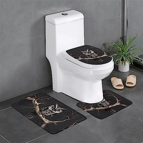 3-teiliges Badteppich-Set mit Eulen-Motiv, saugfähig, ideal für Schminktische und Ferienhäuser 3-teiliges Badteppich-Set mit Eulen-Motiv, saugfähig, ideal für Schminktische und Ferienhäuser von SamLng