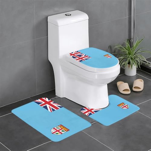 3-teiliges Badteppich-Set mit Fidschi-Flagge – saugfähige Badezimmermatten, Badewannen-Duschmatten – ideal für Schminktische und Ferienhäuser 3-teiliges Badteppich-Set mit Fidschi-Flagge – saugfähige Badezimmermatten, Badewannen-Duschmatten – ideal für Schminktische und Ferienhäuser von SamLng