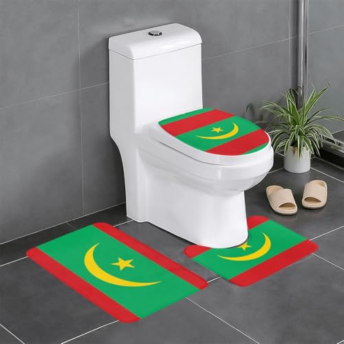 3-teiliges Badteppich-Set mit Flagge Mauretaniens – saugfähige Badezimmermatten, Badewannen-Duschmatten – ideal für Schminktische & Ferienhäuser 3-teiliges Badteppich-Set mit Flagge Mauretaniens – saugfähige Badezimmermatten, Badewannen-Duschmatten – ideal für Schminktische & Ferienhäuser von SamLng