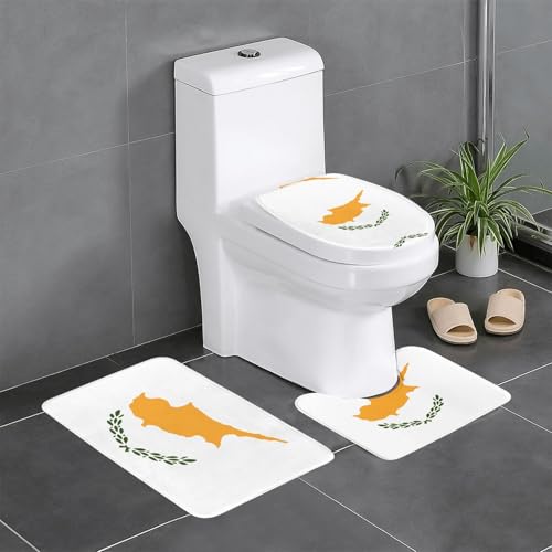 3-teiliges Badteppich-Set mit Flagge Zyperns – saugfähige Badezimmermatten, Badewannen-Duschmatten – ideal für Schminktische & Ferienhäuser 3-teiliges Badteppich-Set mit Flagge Zyperns – saugfähige Badezimmermatten, Badewannen-Duschmatten – ideal für Schminktische & Ferienhäuser von SamLng