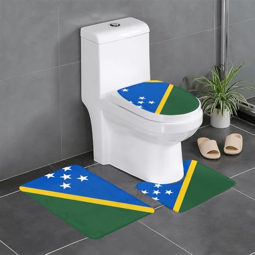 3-teiliges Badteppich-Set mit Flagge der Salomonen, saugfähige Badezimmermatten, Badewanne, Duschvorleger, ideal für Schminktische und Ferienhäuser 3-teiliges Badteppich-Set mit Flagge der Salomonen, saugfähige Badezimmermatten, Badewanne, Duschvorleger, ideal für Schminktische und Ferienhäuser von SamLng