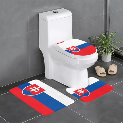 3-teiliges Badteppich-Set mit Flagge der Slowakei, saugfähige Badezimmermatten, Badewanne, Duschvorleger, ideal für Schminktische und Ferienhäuser 3-teiliges Badteppich-Set mit Flagge der Slowakei, saugfähige Badezimmermatten, Badewanne, Duschvorleger, ideal für Schminktische und Ferienhäuser von SamLng