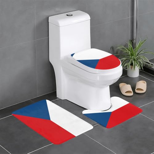 3-teiliges Badteppich-Set mit Flagge der Tschechischen Republik, saugfähige Badezimmermatten, Badewanne, Duschvorleger, ideal für Schminktische und Ferienhäuser 3-teiliges Badteppich-Set mit Flagge der Tschechischen Republik, saugfähige Badezimmermatten, Badewanne, Duschvorleger, ideal für Schminktische und Ferienhäuser von SamLng