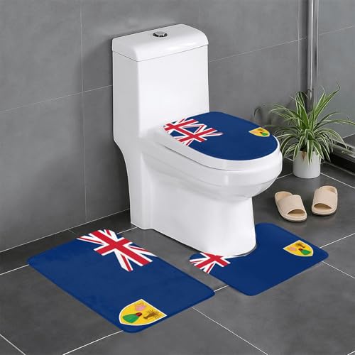 3-teiliges Badteppich-Set mit Flagge der Türken- und Caicosinseln, saugfähige Badezimmermatten, Badewanne, Duschvorleger, ideal für Schminktische und Ferienhäuser 3-teiliges Badteppich-Set mit Flagge der Türken- und Caicosinseln, saugfähige Badezimmermatten, Badewanne, Duschvorleger, ideal für Schminktische und Ferienhäuser von SamLng