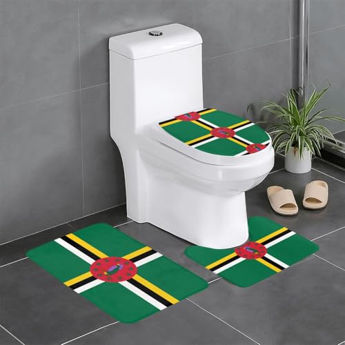 3-teiliges Badteppich-Set mit Flagge des Commonwealth of Dominica – saugfähige Badezimmermatten, Badewannen-Duschmatten – ideal für Schminktische und Ferienhäuser 3-teiliges Badteppich-Set mit Flagge des Commonwealth of Dominica – saugfähige Badezimmermatten, Badewannen-Duschmatten – ideal für Schminktische und Ferienhäuser von SamLng