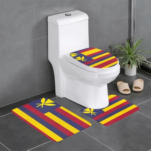 3-teiliges Badteppich-Set mit Flagge des Königreichs Hawaii, saugfähige Badezimmermatten, Badewanne, Duschvorleger, ideal für Schminktische und Ferienhäuser 3-teiliges Badteppich-Set mit Flagge des Königreichs Hawaii, saugfähige Badezimmermatten, Badewanne, Duschvorleger, ideal für Schminktische und Ferienhäuser von SamLng