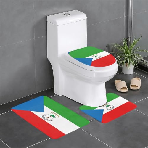 3-teiliges Badteppich-Set mit Flagge von Äquatorialguinea, saugfähige Badezimmermatten, Badewanne, Duschvorleger, ideal für Schminktische und Ferienhäuser 3-teiliges Badteppich-Set mit Flagge von Äquatorialguinea, saugfähige Badezimmermatten, Badewanne, Duschvorleger, ideal für Schminktische und Ferienhäuser von SamLng