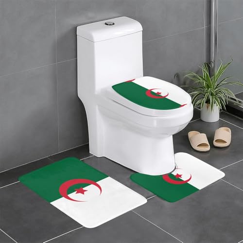 3-teiliges Badteppich-Set mit Flagge von Algerien, saugfähige Badezimmermatten, Badewanne, Duschvorleger, ideal für Schminktische und Ferienhäuser 3-teiliges Badteppich-Set mit Flagge von Algerien, saugfähige Badezimmermatten, Badewanne, Duschvorleger, ideal für Schminktische und Ferienhäuser von SamLng
