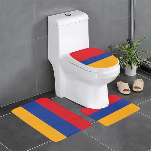3-teiliges Badteppich-Set mit Flagge von Armenien, saugfähige Badezimmermatten, Badewanne, Duschvorleger, ideal für Schminktische und Ferienhäuser 3-teiliges Badteppich-Set mit Flagge von Armenien, saugfähige Badezimmermatten, Badewanne, Duschvorleger, ideal für Schminktische und Ferienhäuser von SamLng