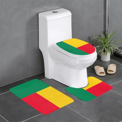 3-teiliges Badteppich-Set mit Flagge von Benin, saugfähige Badezimmermatten, Badewanne, Duschvorleger, ideal für Schminktische und Ferienhäuser 3-teiliges Badteppich-Set mit Flagge von Benin, saugfähige Badezimmermatten, Badewanne, Duschvorleger, ideal für Schminktische und Ferienhäuser von SamLng