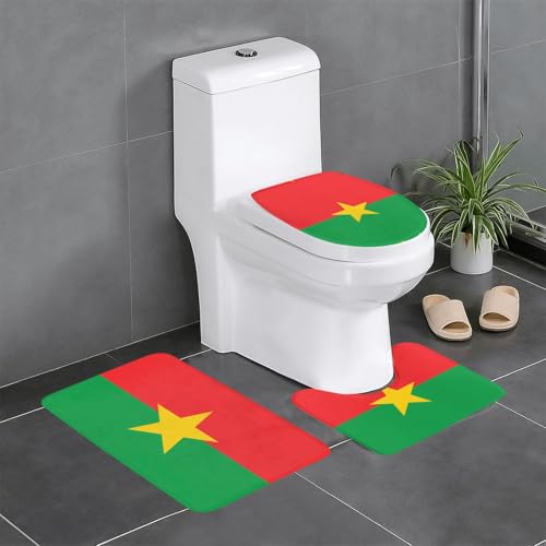 3-teiliges Badteppich-Set mit Flagge von Burkina Faso, saugfähige Badezimmermatten, Badewanne, Duschvorleger, ideal für Schminktische und Ferienhäuser 3-teiliges Badteppich-Set mit Flagge von Burkina Faso, saugfähige Badezimmermatten, Badewanne, Duschvorleger, ideal für Schminktische und Ferienhäuser von SamLng