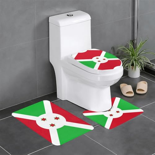3-teiliges Badteppich-Set mit Flagge von Burundi, saugfähige Badezimmermatten, Badewanne, Duschvorleger, ideal für Schminktische und Ferienhäuser 3-teiliges Badteppich-Set mit Flagge von Burundi, saugfähige Badezimmermatten, Badewanne, Duschvorleger, ideal für Schminktische und Ferienhäuser von SamLng