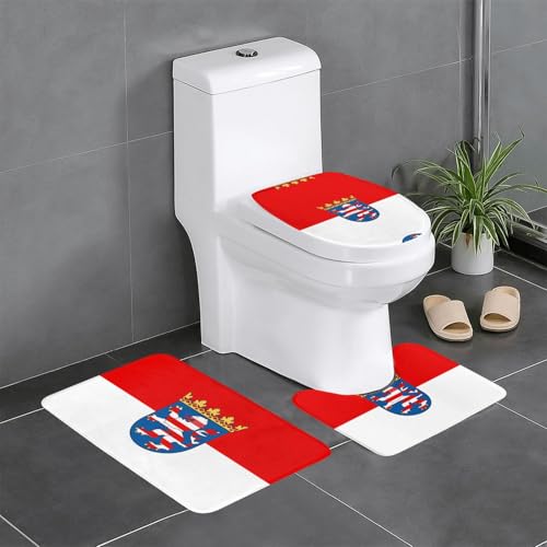 3-teiliges Badteppich-Set mit Flagge von Hessen – saugfähige Badezimmermatten, Badewannen-Duschmatten – ideal für Schminktische & Ferienhäuser 3-teiliges Badteppich-Set mit Flagge von Hessen – saugfähige Badezimmermatten, Badewannen-Duschmatten – ideal für Schminktische & Ferienhäuser von SamLng