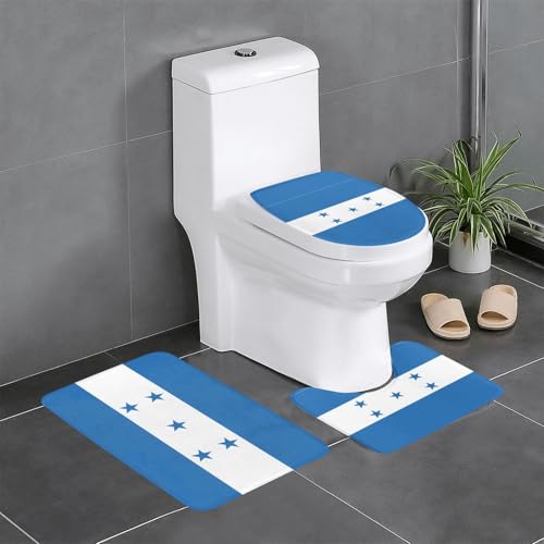 3-teiliges Badteppich-Set mit Flagge von Honduras – saugfähige Badezimmermatten, Badewannen-Duschmatten – ideal für Schminktische & Ferienhäuser 3-teiliges Badteppich-Set mit Flagge von Honduras – saugfähige Badezimmermatten, Badewannen-Duschmatten – ideal für Schminktische & Ferienhäuser von SamLng