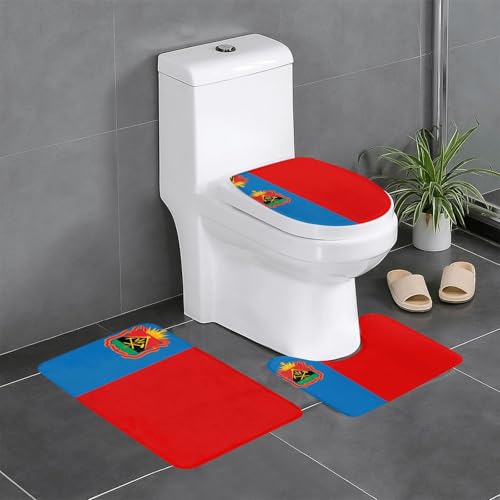 3-teiliges Badteppich-Set mit Flagge von Kemerovo, saugfähige Badezimmermatten, Badewanne, Duschvorleger, ideal für Schminktische und Ferienhäuser 3-teiliges Badteppich-Set mit Flagge von Kemerovo, saugfähige Badezimmermatten, Badewanne, Duschvorleger, ideal für Schminktische und Ferienhäuser von SamLng