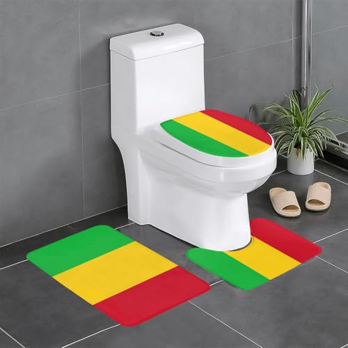 3-teiliges Badteppich-Set mit Flagge von Mali – saugfähige Badezimmermatten, Badewannen-Duschmatten – ideal für Schminktische & Ferienhäuser 3-teiliges Badteppich-Set mit Flagge von Mali – saugfähige Badezimmermatten, Badewannen-Duschmatten – ideal für Schminktische & Ferienhäuser von SamLng