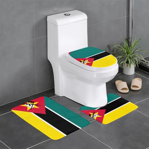 3-teiliges Badteppich-Set mit Flagge von Mosambik, saugfähige Badezimmermatten, Badewannen-Duschmatten, ideal für Schminktische und Ferienhäuser 3-teiliges Badteppich-Set mit Flagge von Mosambik, saugfähige Badezimmermatten, Badewannen-Duschmatten, ideal für Schminktische und Ferienhäuser von SamLng