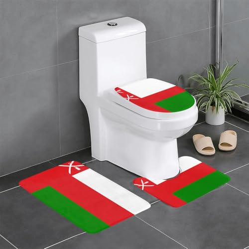 3-teiliges Badteppich-Set mit Flagge von Oman, saugfähige Badezimmermatten, Badewanne, Duschvorleger, ideal für Schminktische und Ferienhäuser 3-teiliges Badteppich-Set mit Flagge von Oman, saugfähige Badezimmermatten, Badewanne, Duschvorleger, ideal für Schminktische und Ferienhäuser von SamLng