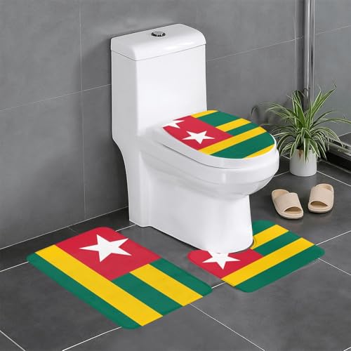 3-teiliges Badteppich-Set mit Flagge von Togo, saugfähige Badezimmermatten, Badewanne, Duschvorleger, ideal für Schminktische und Ferienhäuser 3-teiliges Badteppich-Set mit Flagge von Togo, saugfähige Badezimmermatten, Badewanne, Duschvorleger, ideal für Schminktische und Ferienhäuser von SamLng