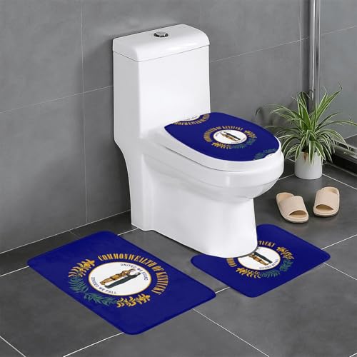 3-teiliges Badteppich-Set mit Kentucky-Staatsflagge, saugfähige Badezimmermatten, Badewannen-Duschmatten, ideal für Schminktische und Ferienhäuser 3-teiliges Badteppich-Set mit Kentucky-Staatsflagge, saugfähige Badezimmermatten, Badewannen-Duschmatten, ideal für Schminktische und Ferienhäuser von SamLng