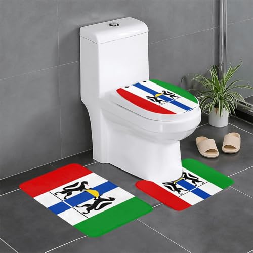 3-teiliges Badteppich-Set mit Nowosibirsk-Flagge, saugfähige Badezimmermatten, Badewannen-Duschmatten, ideal für Schminktische und Ferienhäuser 3-teiliges Badteppich-Set mit Nowosibirsk-Flagge, saugfähige Badezimmermatten, Badewannen-Duschmatten, ideal für Schminktische und Ferienhäuser von SamLng