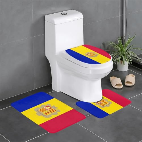 Badteppich-Set mit Andorra-Flagge, 3-teiliges Badteppich-Set, saugfähige Badezimmermatten, Badewanne, Duschvorleger, ideal für Schminktische und Ferienhäuser Badteppich-Set mit Andorra-Flagge, 3-teiliges Badteppich-Set, saugfähige Badezimmermatten, Badewanne, Duschvorleger, ideal für Schminktische und Ferienhäuser von SamLng