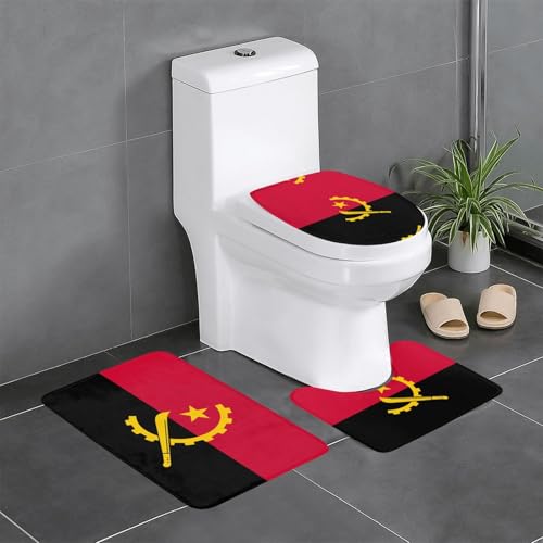 Badteppich-Set mit Angola-Flagge, saugfähig, ideal für Schminktische und Ferienhäuser, 3-teilig Badteppich-Set mit Angola-Flagge, saugfähig, ideal für Schminktische und Ferienhäuser, 3-teilig von SamLng