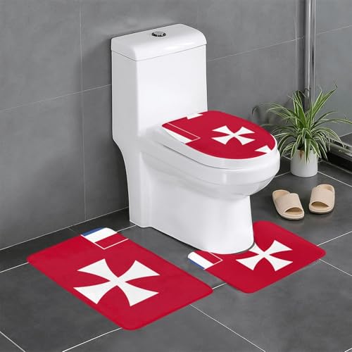 Badteppich-Set mit Flagge der Wallis und Futuna-Inseln, 3-teilig, saugfähige Badezimmermatten, Badewannen-, Duschmatten, ideal für Schminktische und Ferienhäuser Badteppich-Set mit Flagge der Wallis und Futuna-Inseln, 3-teilig, saugfähige Badezimmermatten, Badewannen-, Duschmatten, ideal für Schminktische und Ferienhäuser von SamLng