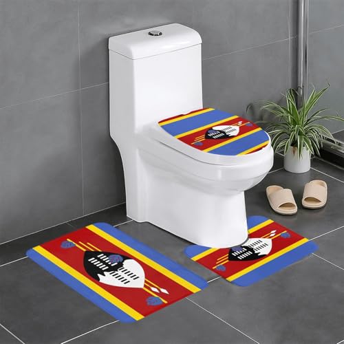 Badteppich-Set mit Swasiland-Flagge, saugfähig, ideal für Schminktische und Ferienhäuser, 3-teilig Badteppich-Set mit Swasiland-Flagge, saugfähig, ideal für Schminktische und Ferienhäuser, 3-teilig von SamLng
