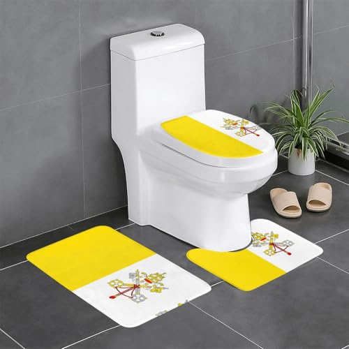 Badteppich-Set mit Vatikan-Flagge, saugfähig, ideal für Schminktische und Ferienhäuser, 3-teilig Badteppich-Set mit Vatikan-Flagge, saugfähig, ideal für Schminktische und Ferienhäuser, 3-teilig von SamLng