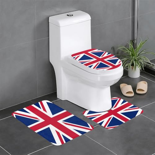 Badteppich-Set mit britischer Flagge, saugfähig, ideal für Schminktische und Ferienhäuser, 3-teilig Badteppich-Set mit britischer Flagge, saugfähig, ideal für Schminktische und Ferienhäuser, 3-teilig von SamLng