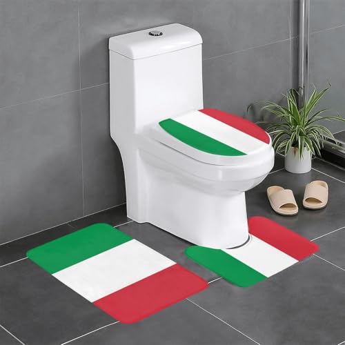 Badteppich-Set mit italienischer Flagge, saugfähig, ideal für Schminktische und Ferienhäuser, 3-teilig Badteppich-Set mit italienischer Flagge, saugfähig, ideal für Schminktische und Ferienhäuser, 3-teilig von SamLng