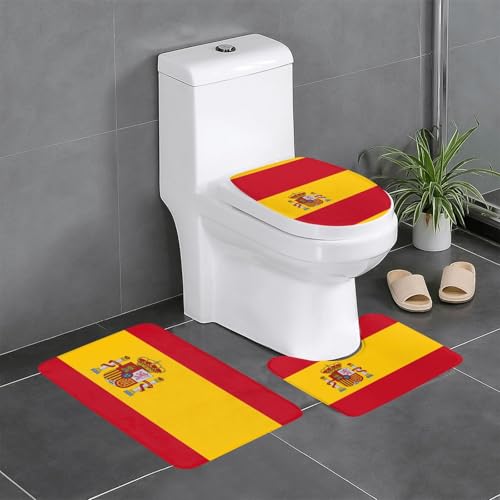 Badteppich-Set mit spanischer Flagge, saugfähig, ideal für Schminktische und Ferienhäuser, 3-teilig Badteppich-Set mit spanischer Flagge, saugfähig, ideal für Schminktische und Ferienhäuser, 3-teilig von SamLng