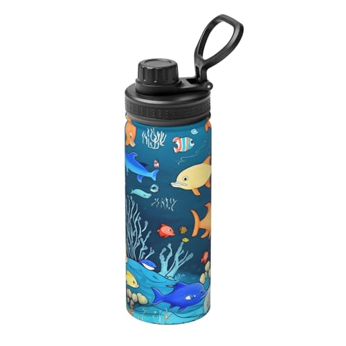 Blaue Unterwasserwelt der Fische, 510 ml, isolierter Wasserkocher für heiße und kalte Getränke, perfekt für Reisen, Wandern, Camping Blaue Unterwasserwelt der Fische, 510 ml, isolierter Wasserkocher für heiße und kalte Getränke, perfekt für Reisen, Wandern, Camping von SamLng