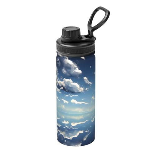 Blauer Himmel und weiße Wolken 510 ml Sport Isolierter Wasserkocher - Wasserflasche für heiße und kalte Getränke, perfekt für Reisen, Wandern, Camping Blauer Himmel und weiße Wolken 510 ml Sport Isolierter Wasserkocher - Wasserflasche für heiße und kalte Getränke, perfekt für Reisen, Wandern, Camping von SamLng
