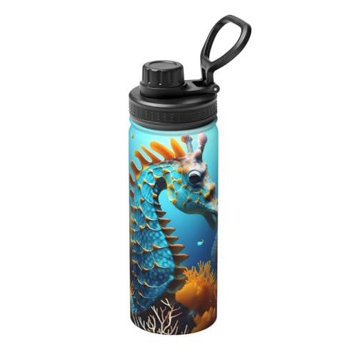 Blue Seahorse 510.3 g Sport Isolierter Wasserkocher - Wasserflasche für heiße und kalte Getränke, perfekt für Reisen, Wandern, Camping Blue Seahorse 510.3 g Sport Isolierter Wasserkocher - Wasserflasche für heiße und kalte Getränke, perfekt für Reisen, Wandern, Camping von SamLng