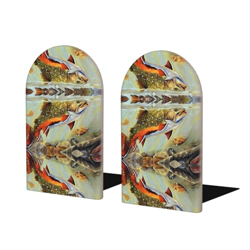 Brook Forelle Fliegenfischen Holz Buchstützen - Perfekte Buchhalter mit schützender Aufbewahrung für Ihre Bücher, Tagebücher, DVDs und Dokumente Brook Forelle Fliegenfischen Holz Buchstützen - Perfekte Buchhalter mit schützender Aufbewahrung für Ihre Bücher, Tagebücher, DVDs und Dokumente von SamLng
