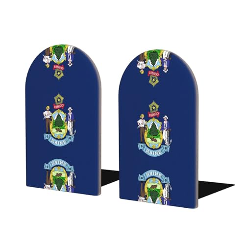Buchstützen aus Holz mit Flagge von Maine – perfekte Buchhalter mit schützender Aufbewahrung für Ihre Bücher, Zeitschriften, DVDs und Dokumente Buchstützen aus Holz mit Flagge von Maine – perfekte Buchhalter mit schützender Aufbewahrung für Ihre Bücher, Zeitschriften, DVDs und Dokumente von SamLng