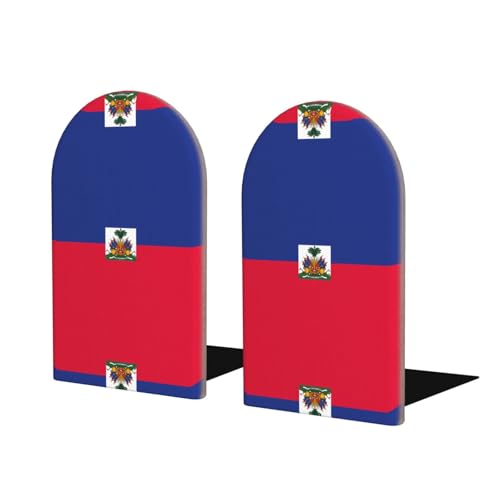 Buchstützen aus Holz mit Haitianischer Flagge, perfekte Buchhalter mit schützender Aufbewahrung für Ihre Bücher, Tagebücher, DVDs und Dokumente Buchstützen aus Holz mit Haitianischer Flagge, perfekte Buchhalter mit schützender Aufbewahrung für Ihre Bücher, Tagebücher, DVDs und Dokumente von SamLng