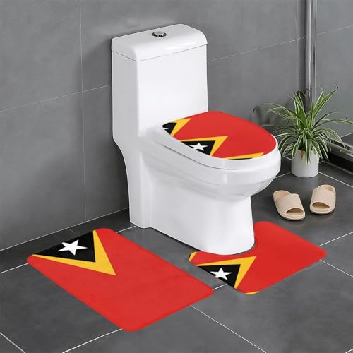 Demokratische Republik Timor-Leste 3-teiliges Badteppich-Set, saugfähige Badezimmermatten, Badewanne, Duschvorleger, ideal für Schminktische und Ferienhäuser Demokratische Republik Timor-Leste 3-teiliges Badteppich-Set, saugfähige Badezimmermatten, Badewanne, Duschvorleger, ideal für Schminktische und Ferienhäuser von SamLng