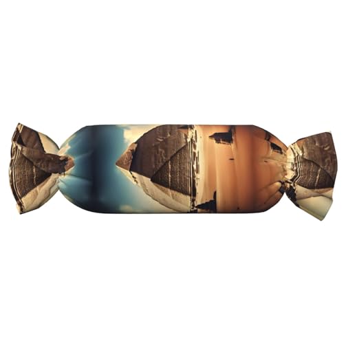 Dreaming of the Pyramids of Khufu Print Candy Shaped Cylindrical Pillow - Adjustable Neck Support Back Cushion Memory Foam Travel Pillow von SamLng