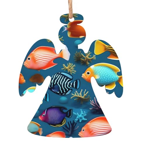 Engel-Form aus Holz – U-Boot-Rifffisch hängende Dekorationen für Weihnachtsbaum-Party – ideal für Zuhause, Wände, Türen, Fenster Engel-Form aus Holz – U-Boot-Rifffisch hängende Dekorationen für Weihnachtsbaum-Party – ideal für Zuhause, Wände, Türen, Fenster von SamLng