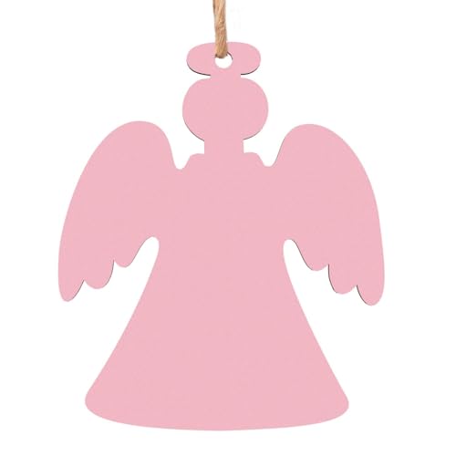 Engelförmige Weihnachts-Holzornamente – einfarbig, rosa hängende Dekorationen für Weihnachtsbaum-Party – ideal für Zuhause, Wände, Türen, Fenster Engelförmige Weihnachts-Holzornamente – einfarbig, rosa hängende Dekorationen für Weihnachtsbaum-Party – ideal für Zuhause, Wände, Türen, Fenster von SamLng