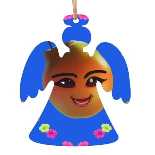 Engelsförmige Weihnachts-Holzornamente – Smiley-gelbe Birne, hängende Dekorationen für Weihnachtsbaum-Party – ideal für Zuhause, Wände, Türen, Fenster Engelsförmige Weihnachts-Holzornamente – Smiley-gelbe Birne, hängende Dekorationen für Weihnachtsbaum-Party – ideal für Zuhause, Wände, Türen, Fenster von SamLng