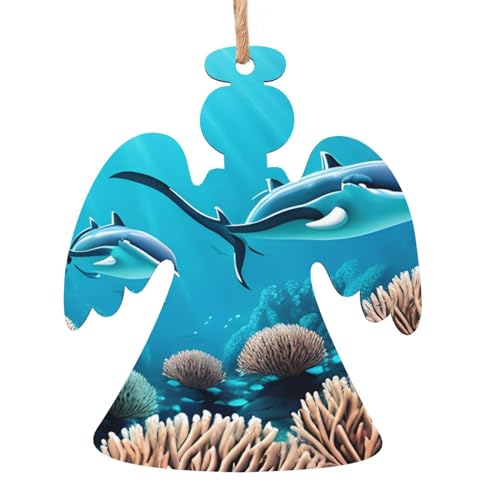 Engelsförmige Weihnachts-Holzornamente – Tiefsee-Wale hängende Dekorationen für Weihnachtsbaum-Party – ideal für Zuhause, Wände, Türen, Fenster Engelsförmige Weihnachts-Holzornamente – Tiefsee-Wale hängende Dekorationen für Weihnachtsbaum-Party – ideal für Zuhause, Wände, Türen, Fenster von SamLng