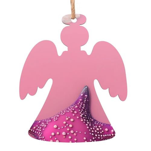 Engelsförmige Weihnachts-Holzornamente – rosa Sand Strand hängende Dekorationen für Weihnachtsbaumparty – ideal für Zuhause, Wände, Türen, Fenster Engelsförmige Weihnachts-Holzornamente – rosa Sand Strand hängende Dekorationen für Weihnachtsbaumparty – ideal für Zuhause, Wände, Türen, Fenster von SamLng