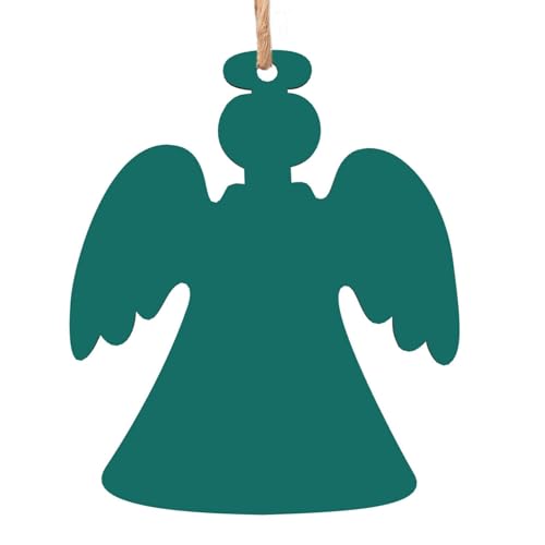 Engelsförmige Weihnachts-Holzornamente – solide dunkelgrüne hängende Dekorationen für Weihnachtsbaum-Party – ideal für Zuhause, Wände, Türen, Fenster Engelsförmige Weihnachts-Holzornamente – solide dunkelgrüne hängende Dekorationen für Weihnachtsbaum-Party – ideal für Zuhause, Wände, Türen, Fenster von SamLng